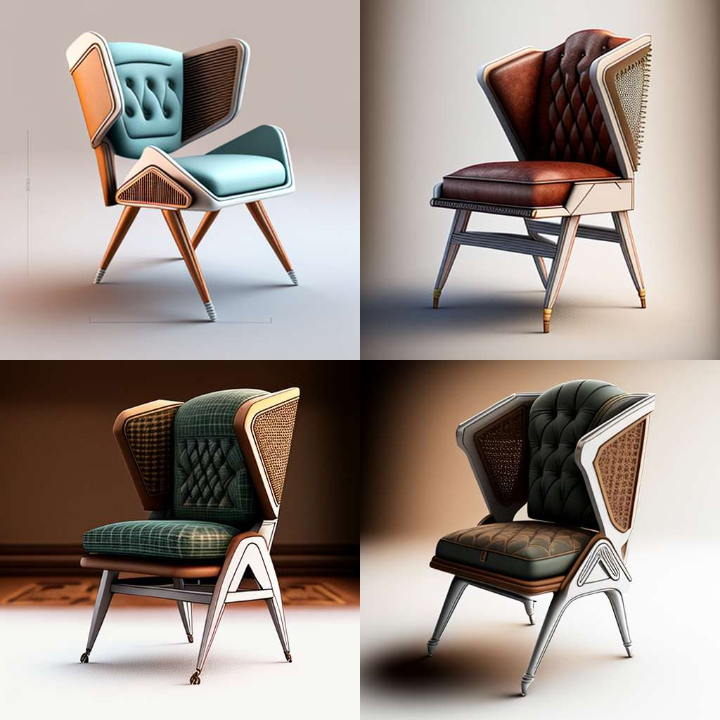 Ai powered various photorealistic chair 3d rendering options