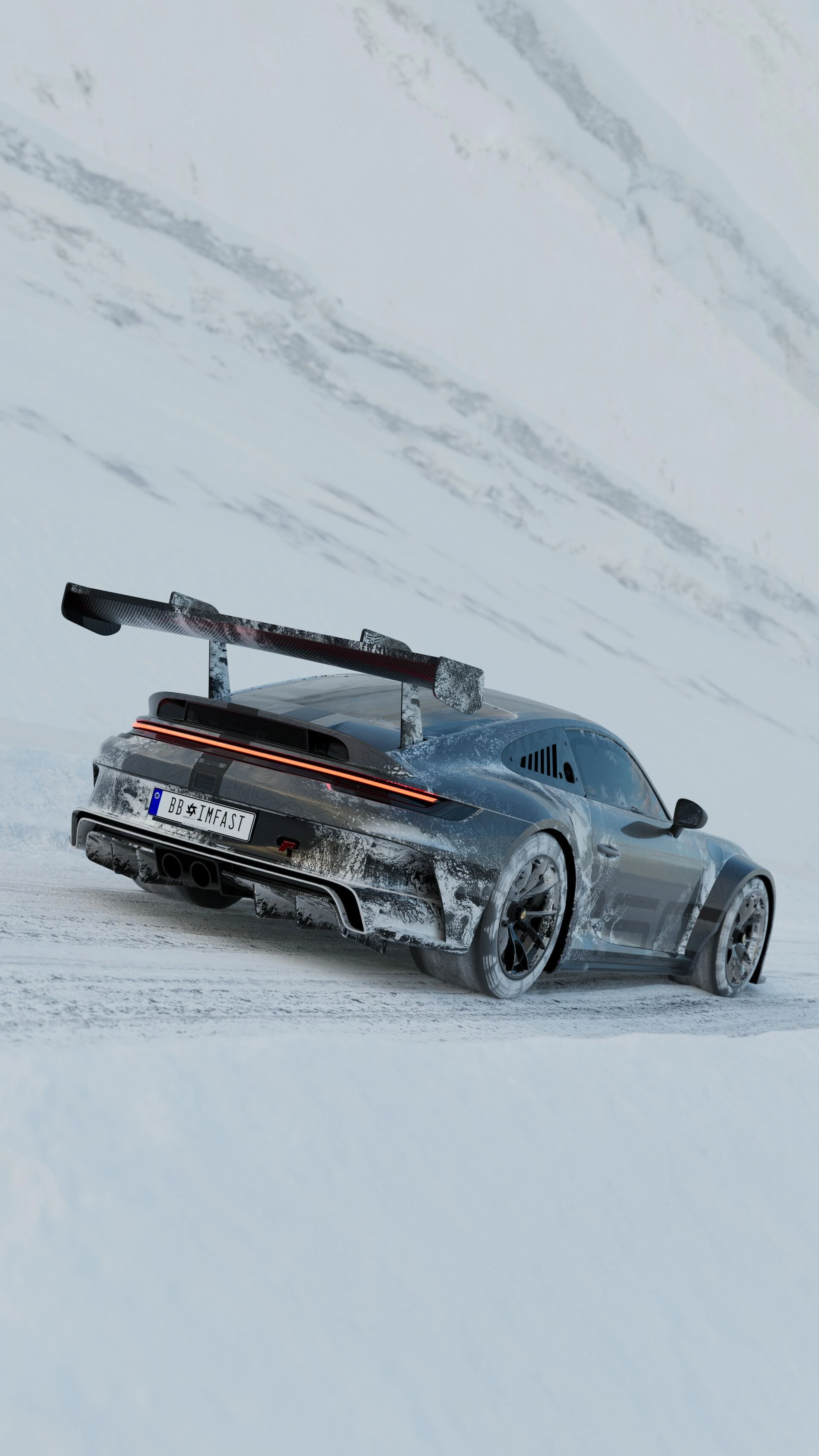 Porsche 911 GT by George Okropiridze back view