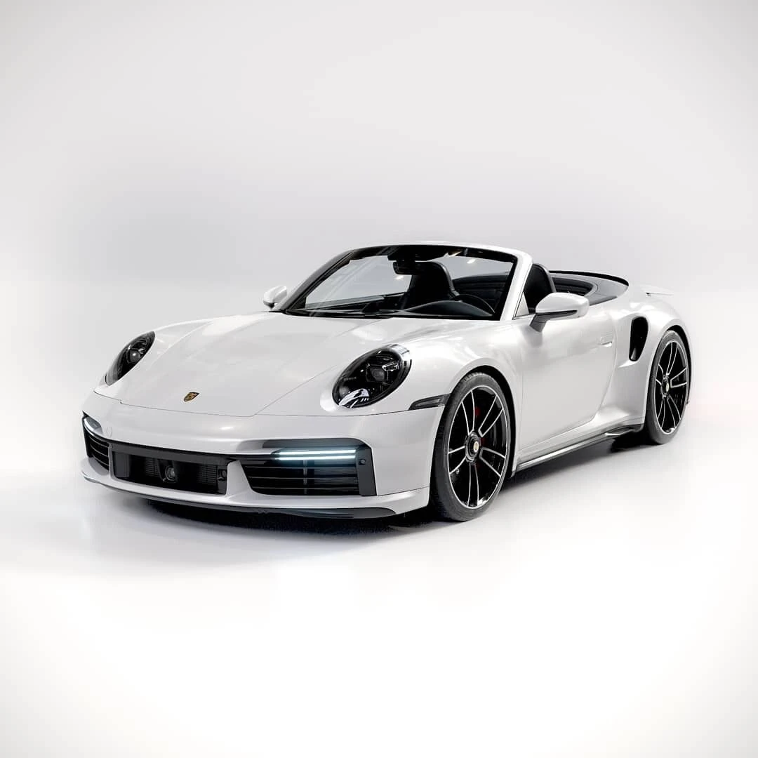 2021 Porsche 911 Turbo S Cabriolet by Justin Grant front view