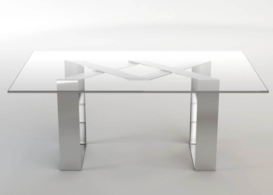 Dining Table Design concept rendering with twisted middle balance rod