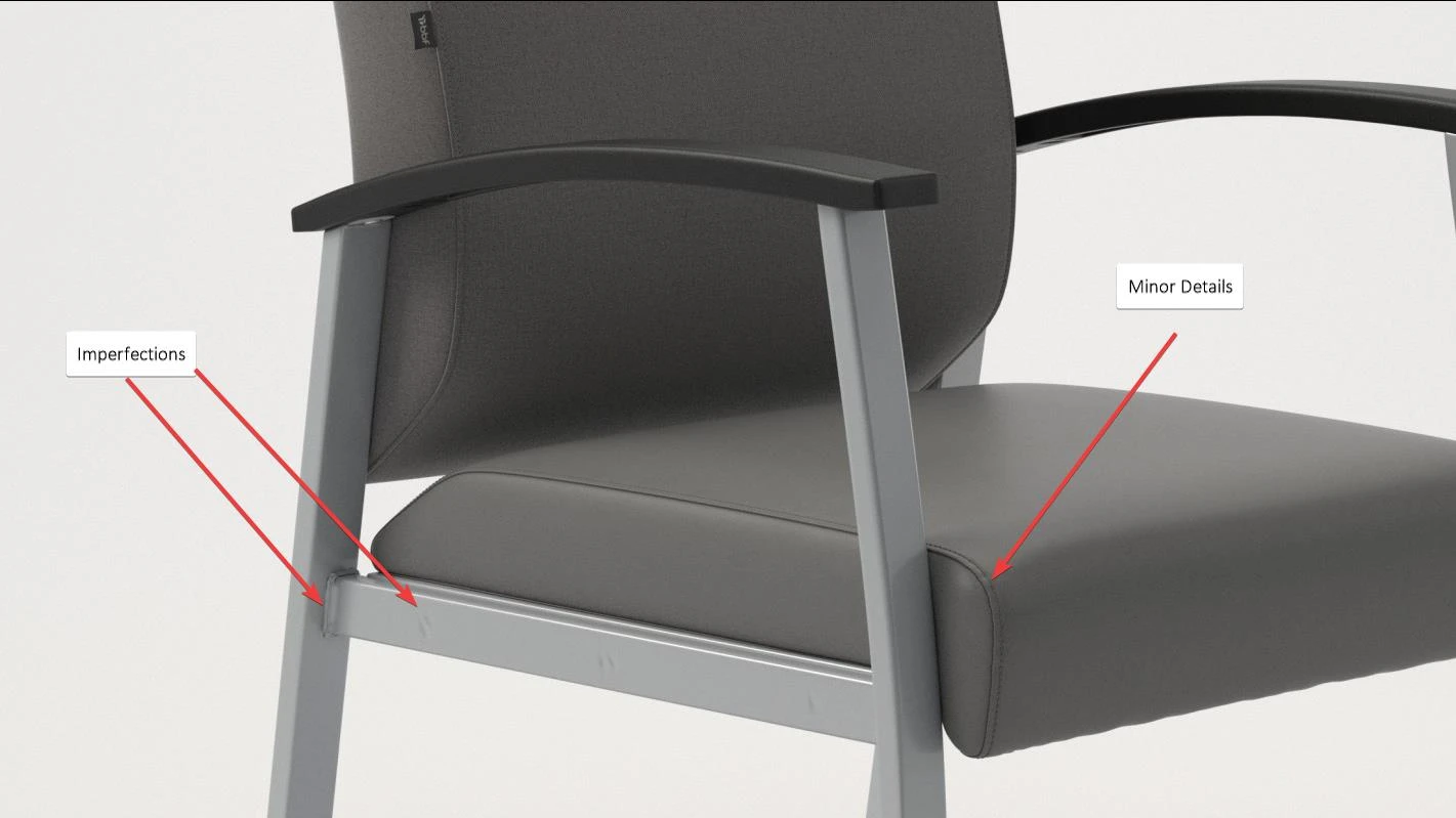 Showcasing minor details in 3d rendering of a chair 