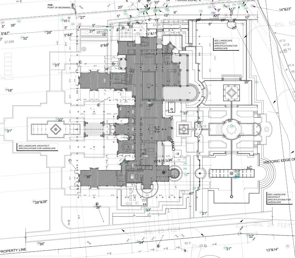Site plan map of entire property or plot on which the building is located,