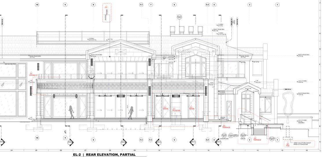Exterior elevations vertical view of a building's exterior walls or facades, providing information about the design, dimensions, and appearance of the building's exterior elements