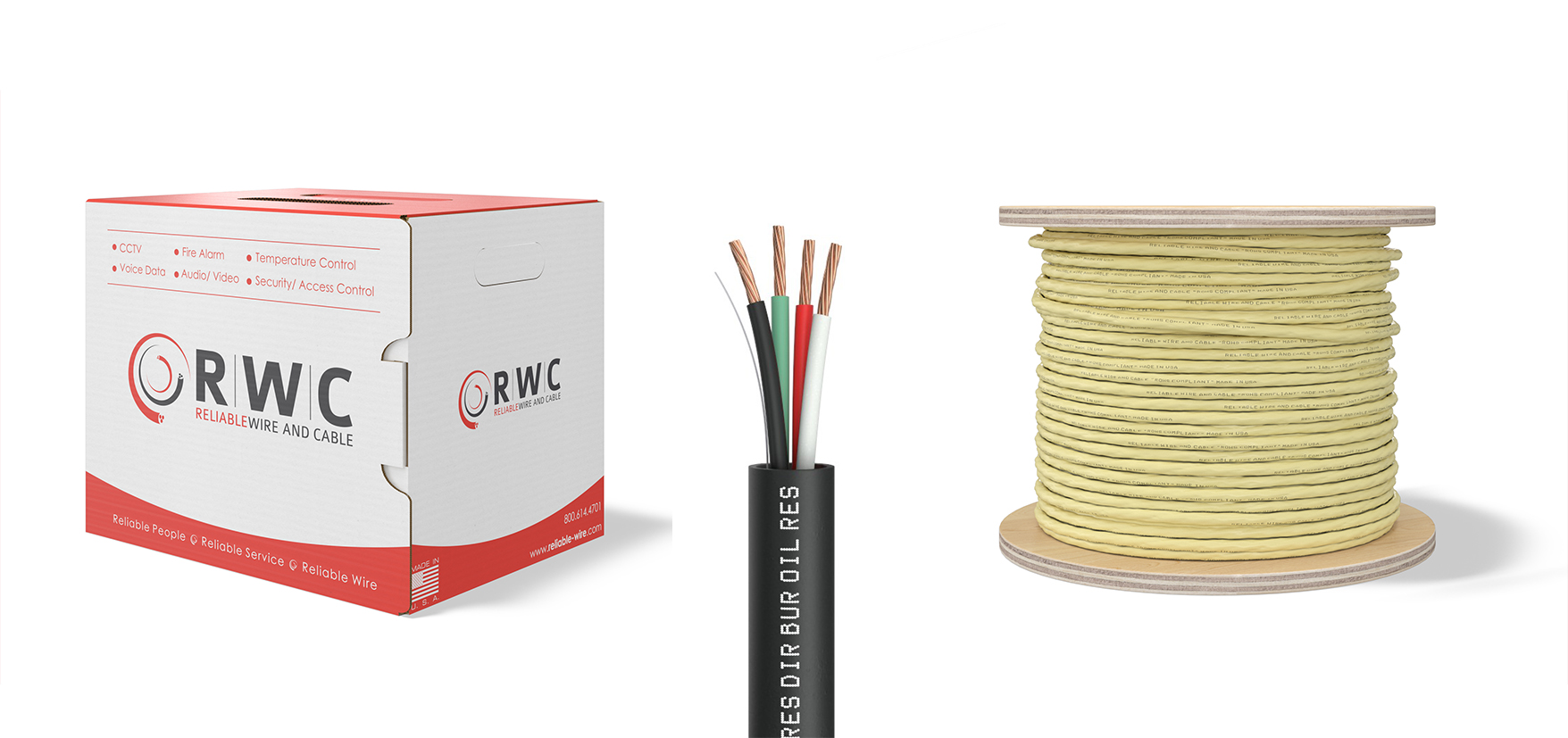 Electrical cable and packaging materials 3d visualization