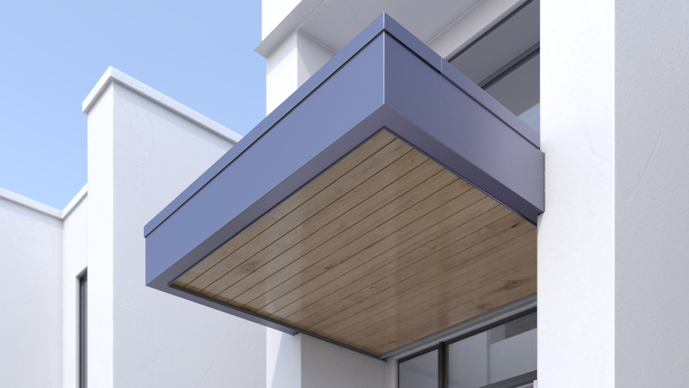 Modern balcony with wooden ceiling hero image