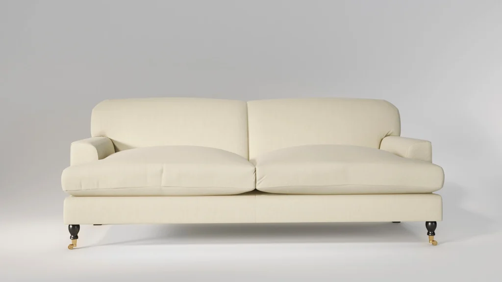 Minimalist Cielo sofa with classic design on a plain background, highlighting furniture modeling and 3D product rendering.