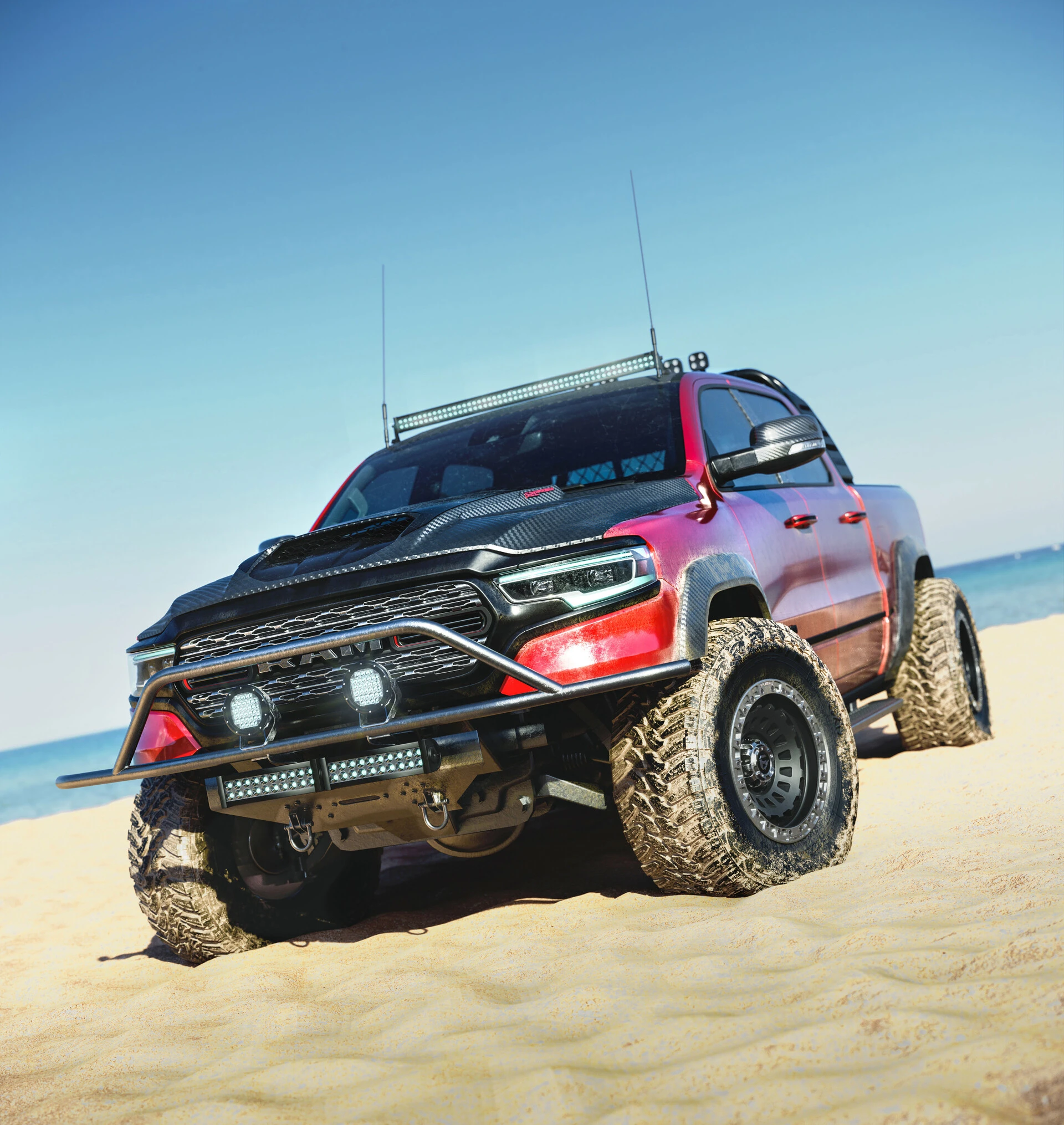 Dodge Ram 1500 TRX by Artem Shkirenko front view photorealistic model