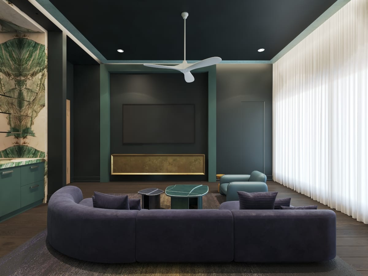 Interior home rendered image in NY looks darkers