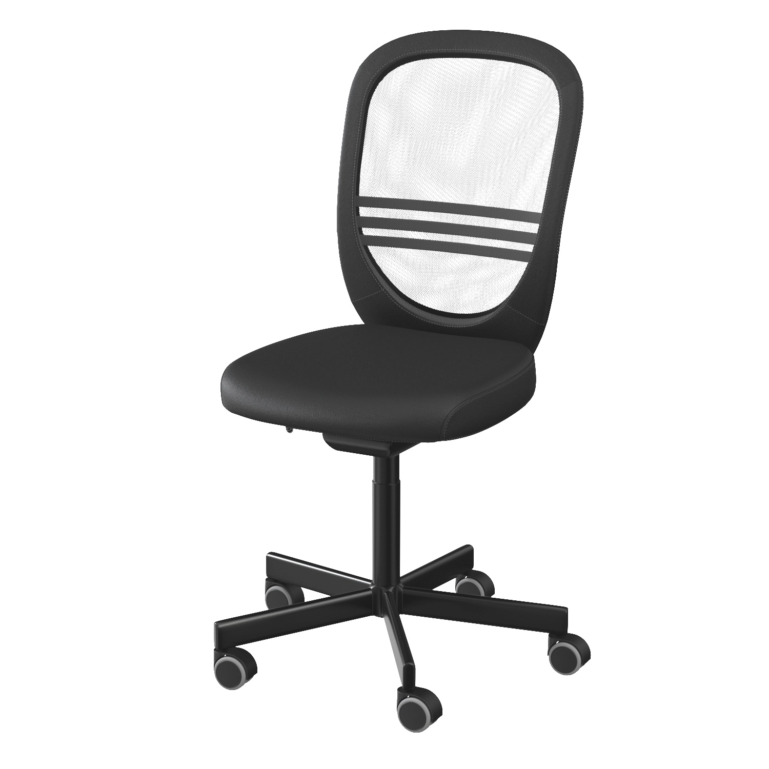 a black chair with five wheels