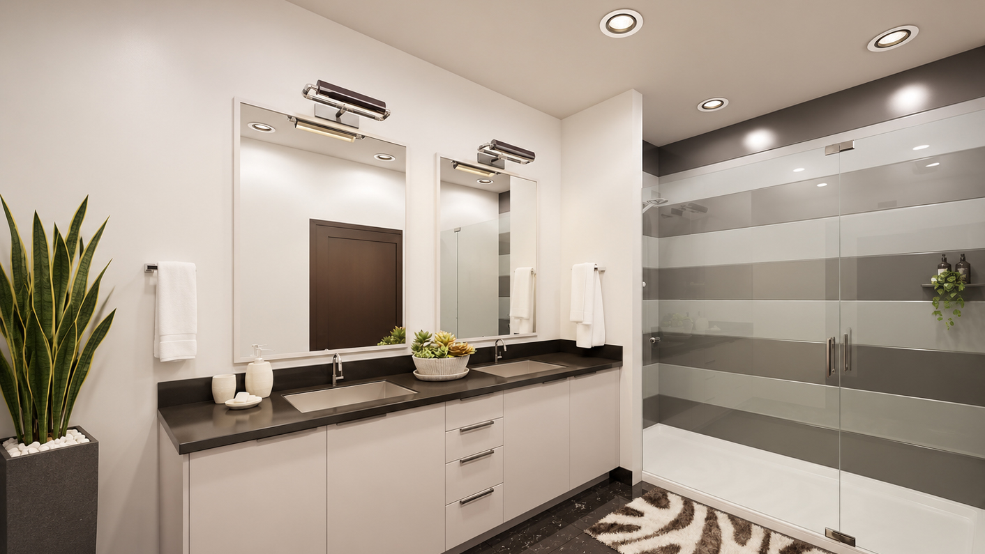 Modern bathroom with sleek design