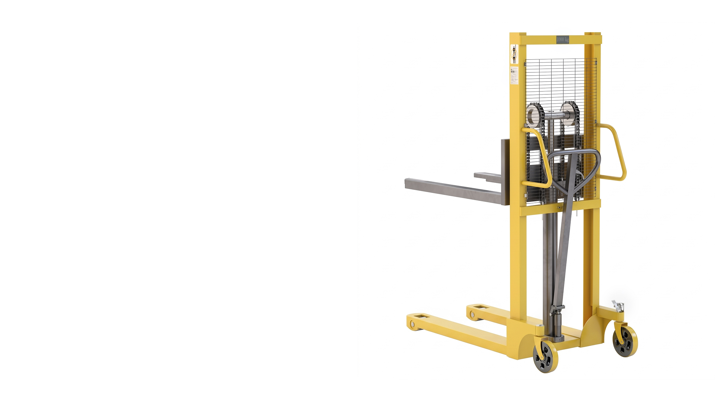 Manual Pallet Stacker Rendering for Buyers and Investors