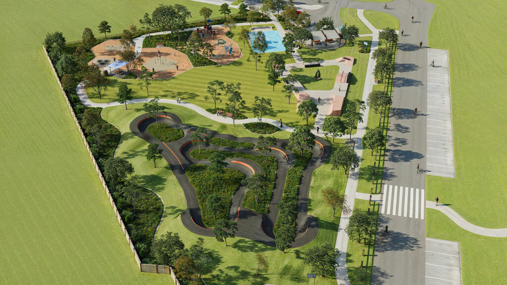 3D Architectural Landscape Rendering of a Park