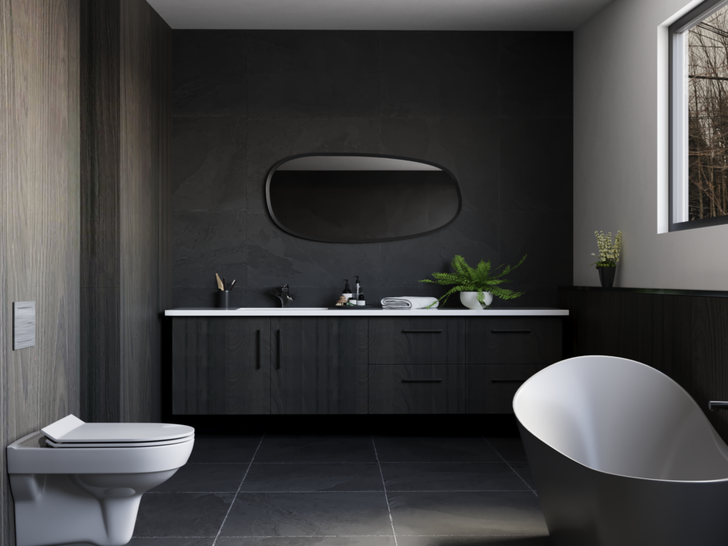 How Much Do Renderings Cost? 2025 Price Guide with Interactive Calculator 3d bathroom rendering luxury black interior