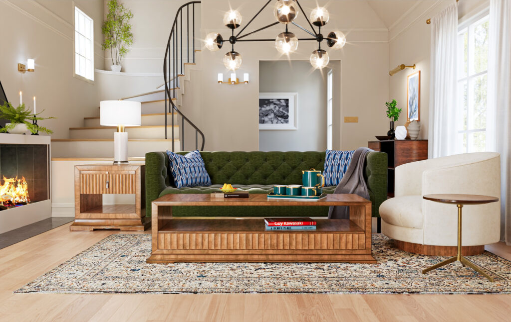 3d real estate rendering service living room