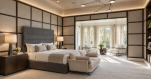 Modern bedroom with natural light