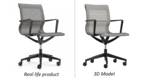 Comparison of chair: real vs 3D