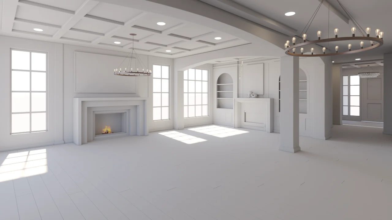 3d rendering step, clay render
