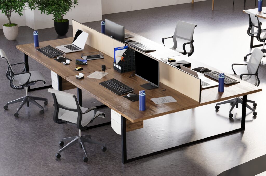 vr real estate: modern Office space with trendy furniture