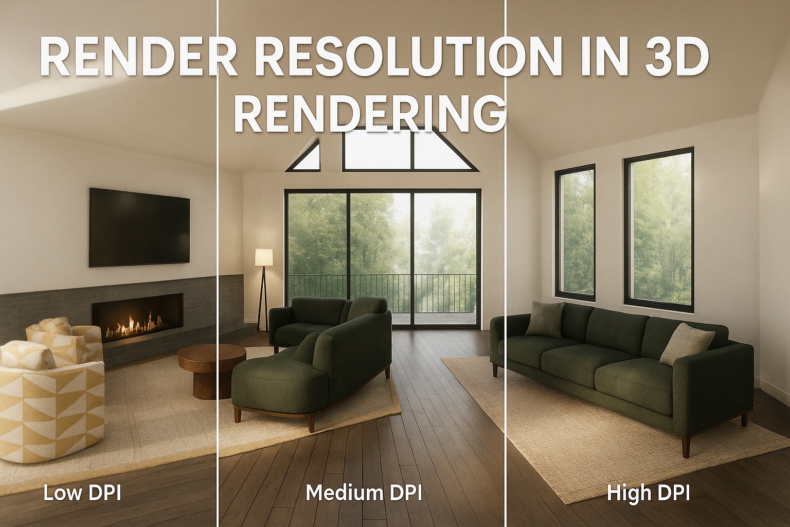 Comparison of Render Resolution in 3D Rendering