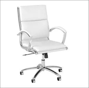 Sleek white leather office chair