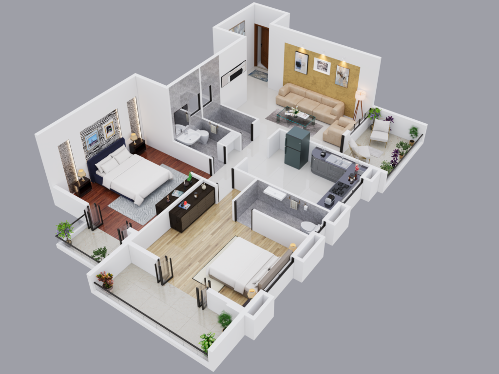 Virtual staging 3d floor plan