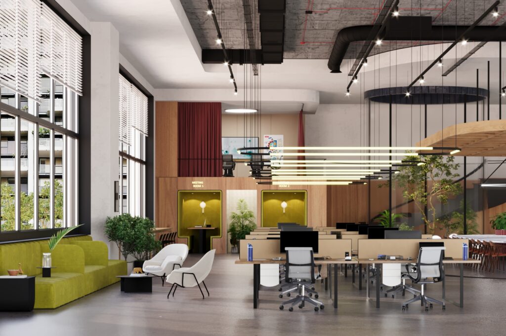 creative office space rendering
