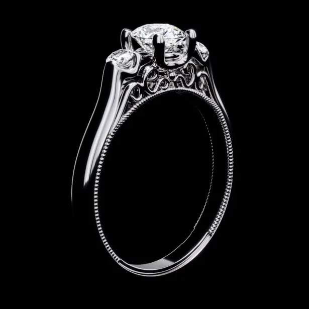A stunning engagement ring showcasing aqua stone rendered by 7cgi ring rendering service.